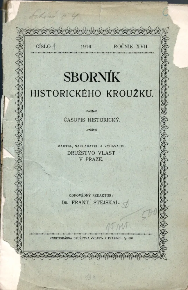 Sborník Historického kroužku 1916 r. 17