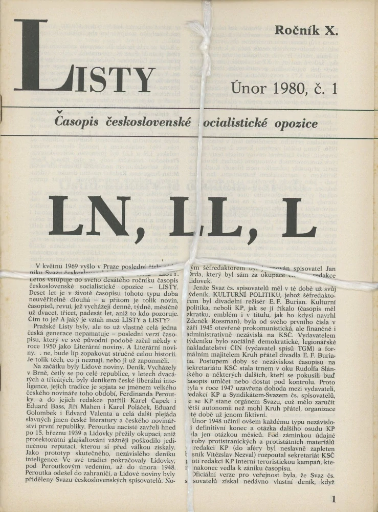 Listy, časopis československé socialistické opozice 1980 - komplet