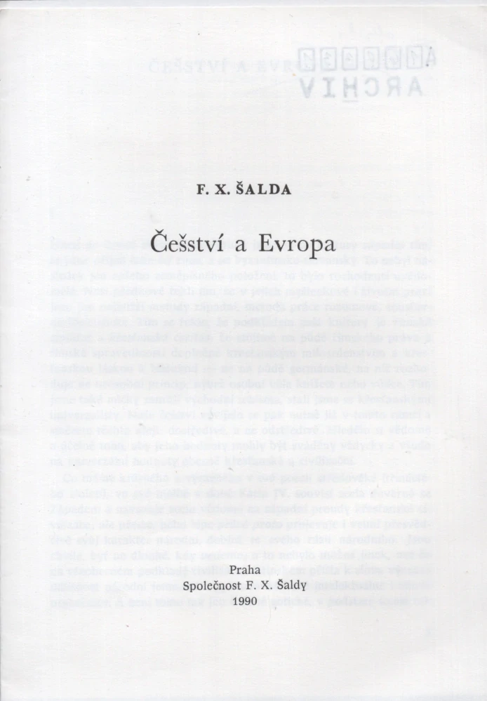 Soubor neprodejných tisků spol. F. X. Šaldy