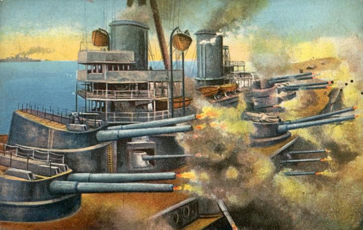 Bitevní loď (parník) Dreadnought im Kampfgefecht
