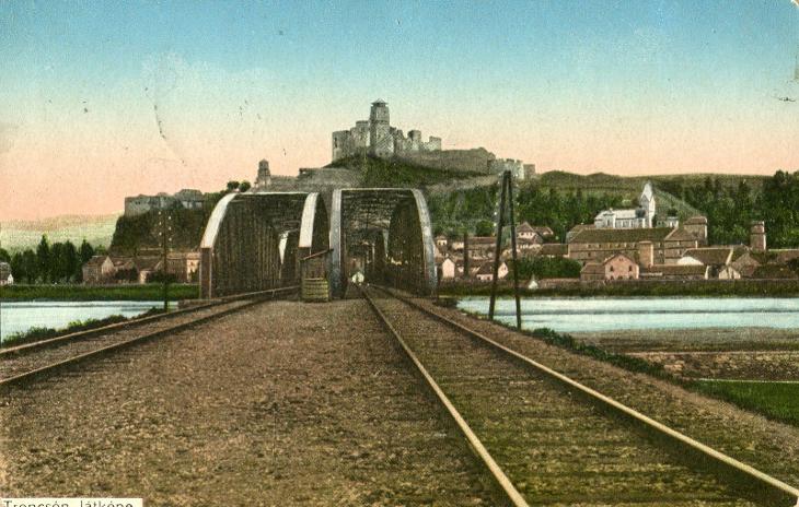 Trencsén / Trenčín (Slovensko) - most, železnice