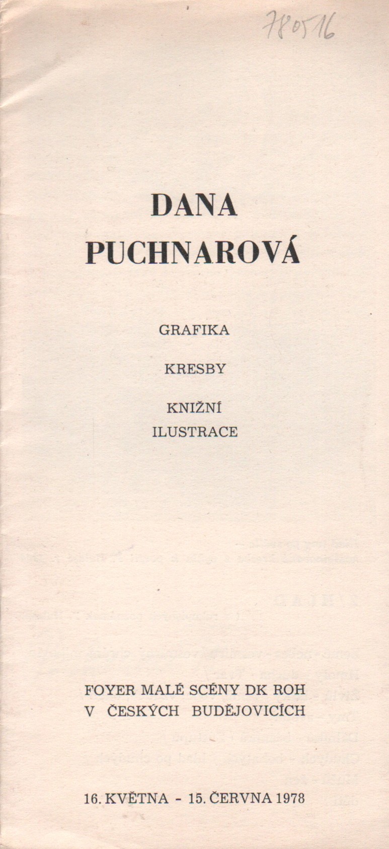 Dana Puchnarová: Grafika, kresby, knižní ilustrace (podpis)