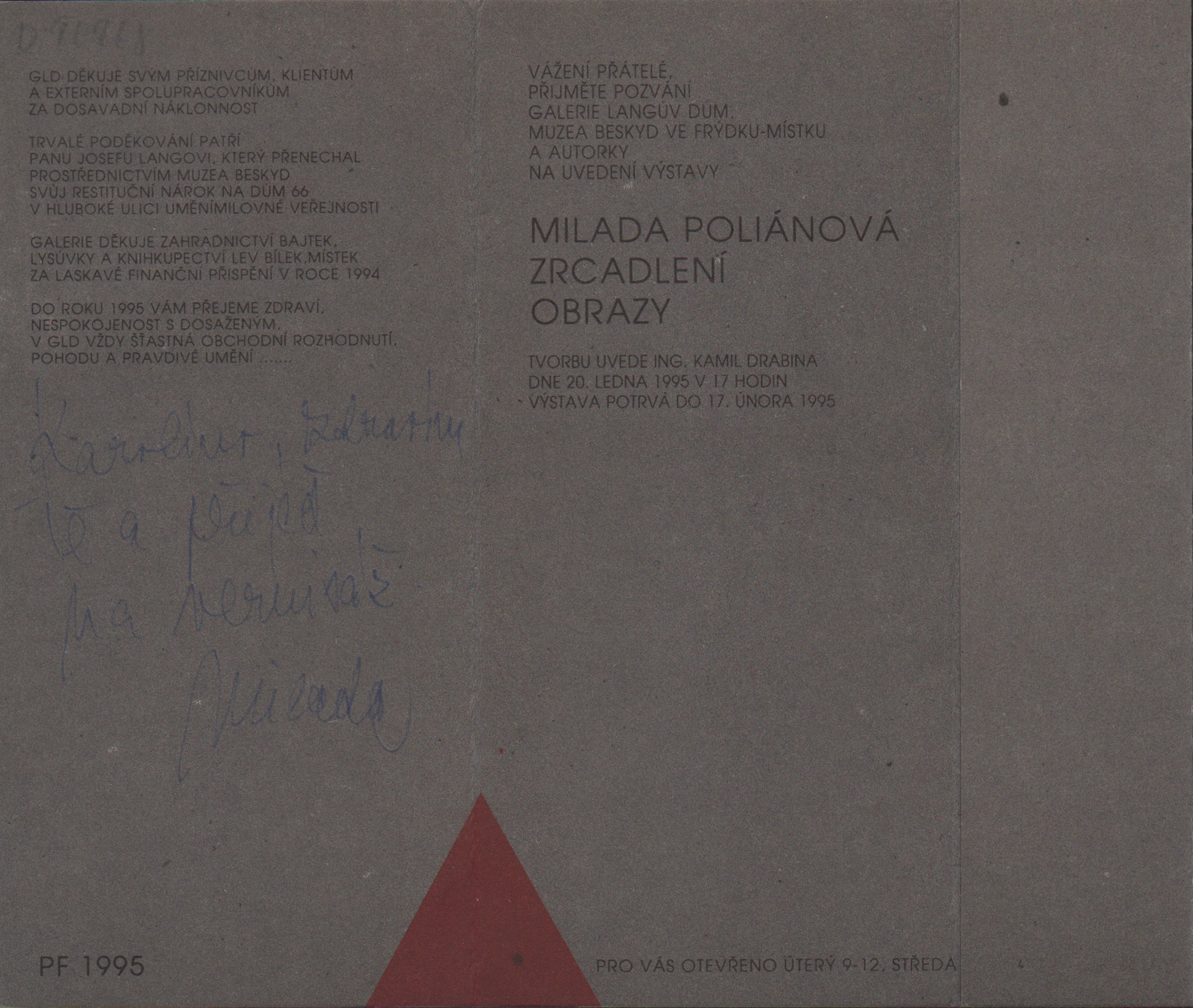 Milada Poliánová: Zrcadlení - obrazy (podpis)