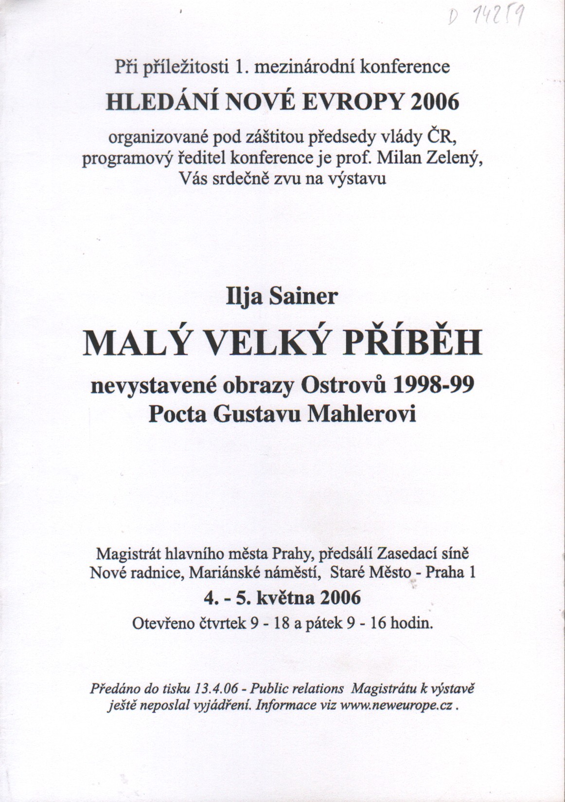 Ilja Sainer: Malý velký příběh (podpis)