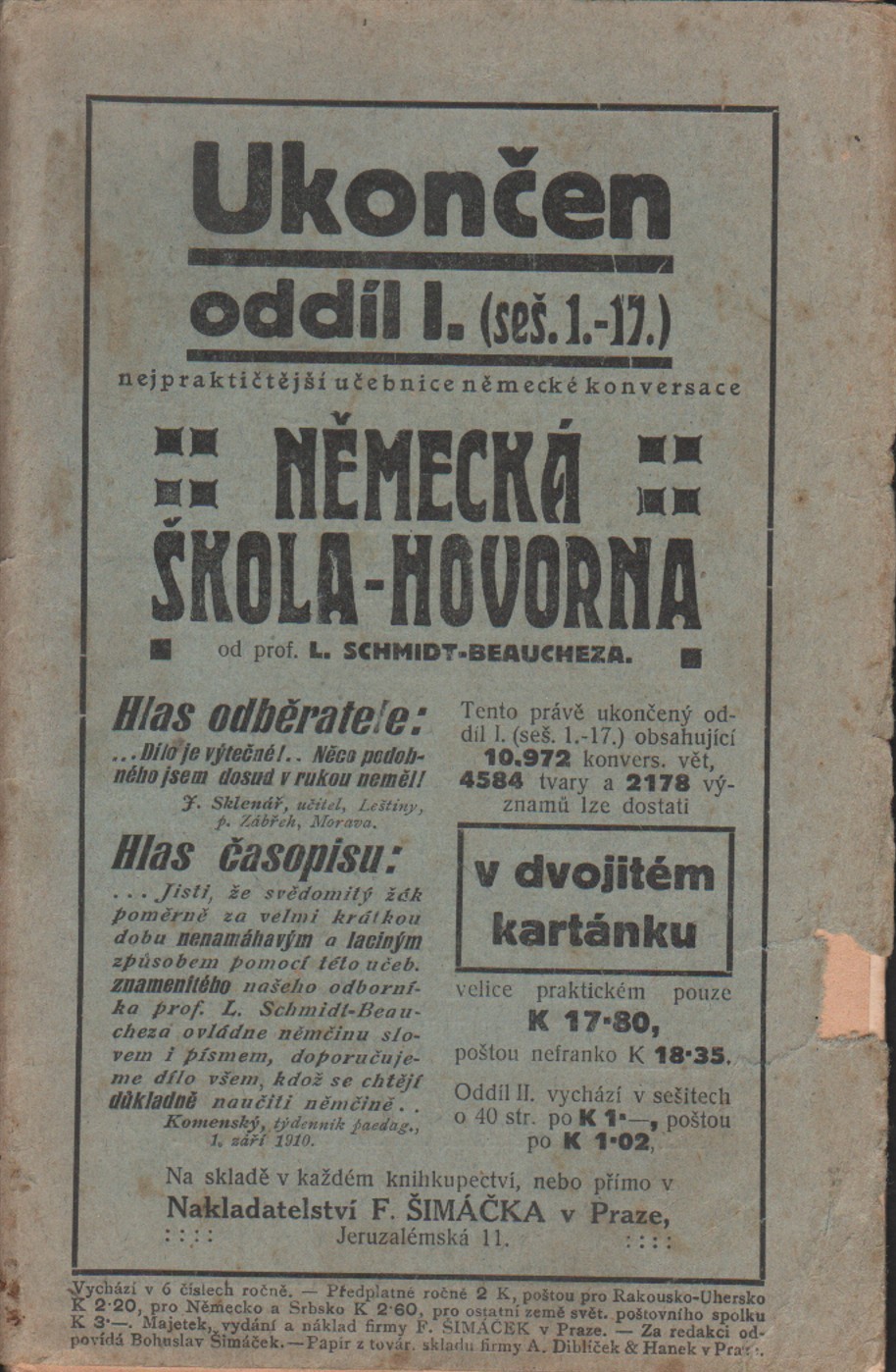 Srb, Adolf - František Šimáček, jeho život a působení