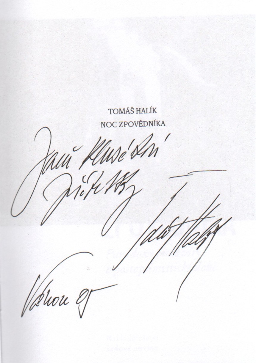 Halík, Tomáš - Noc zpovědníka (podpis)
