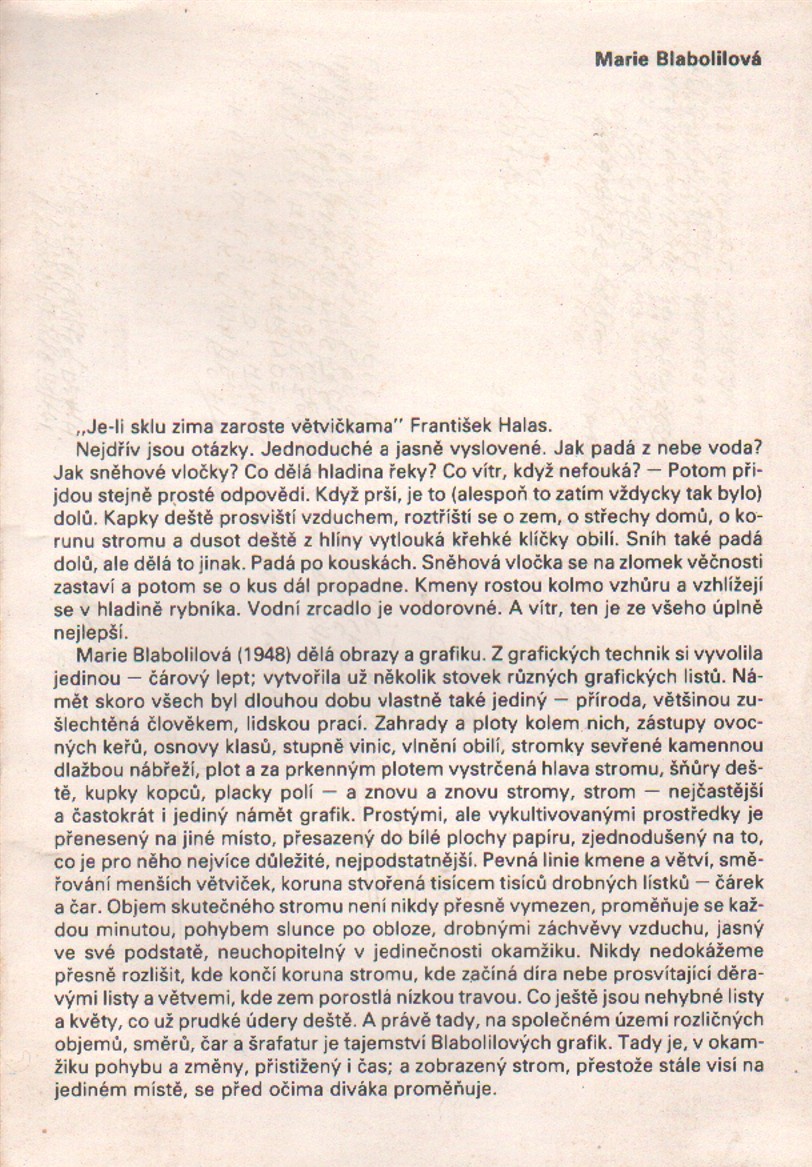 Dvojlist - Marie Blabolilová
