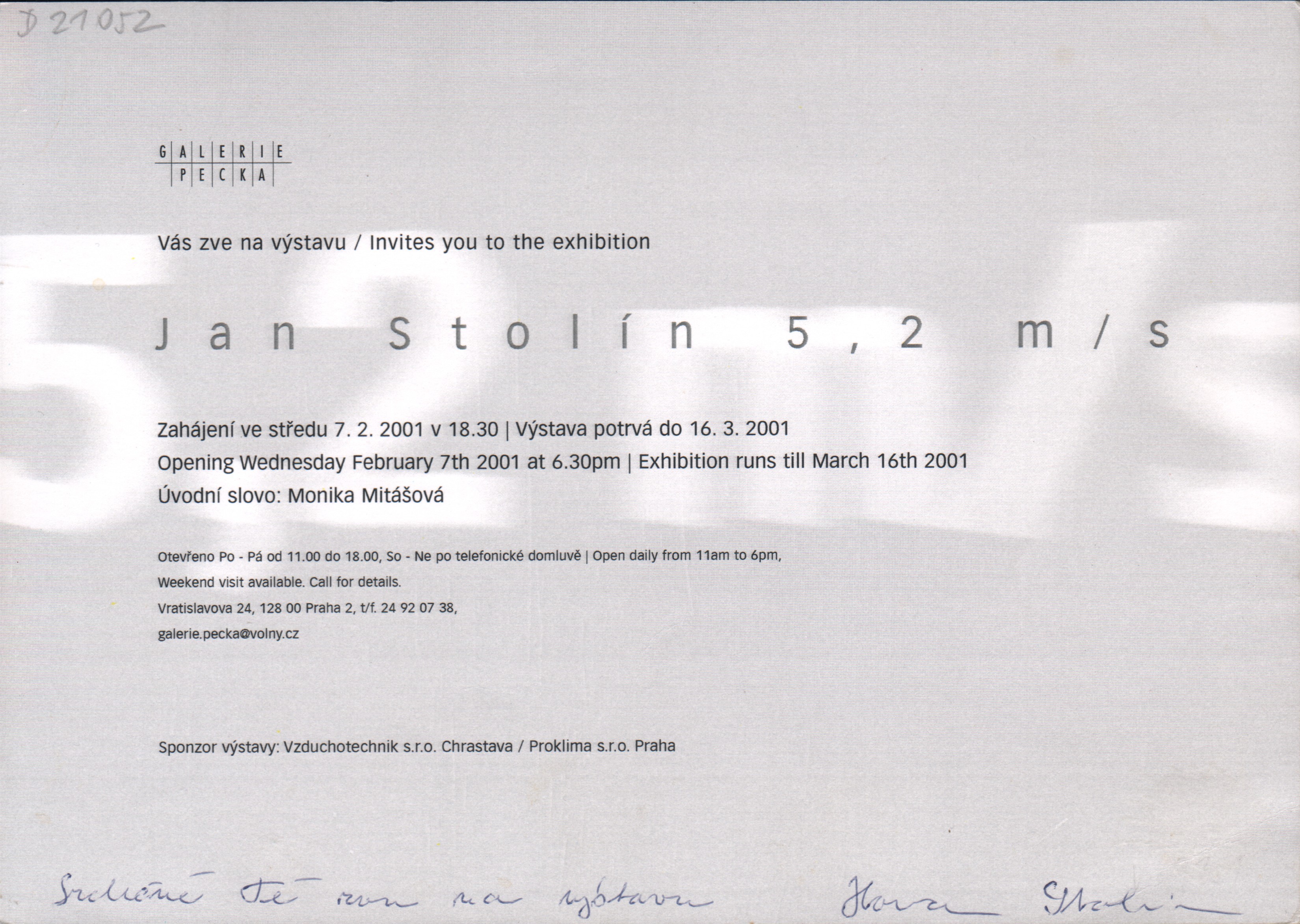 Jan Stolín: 5,2 m/s (podpis)