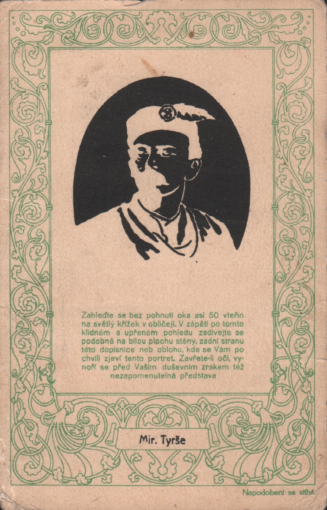 Miroslav Tyrš - zahleďte se bez pohnutí oka asi 50 vteřin