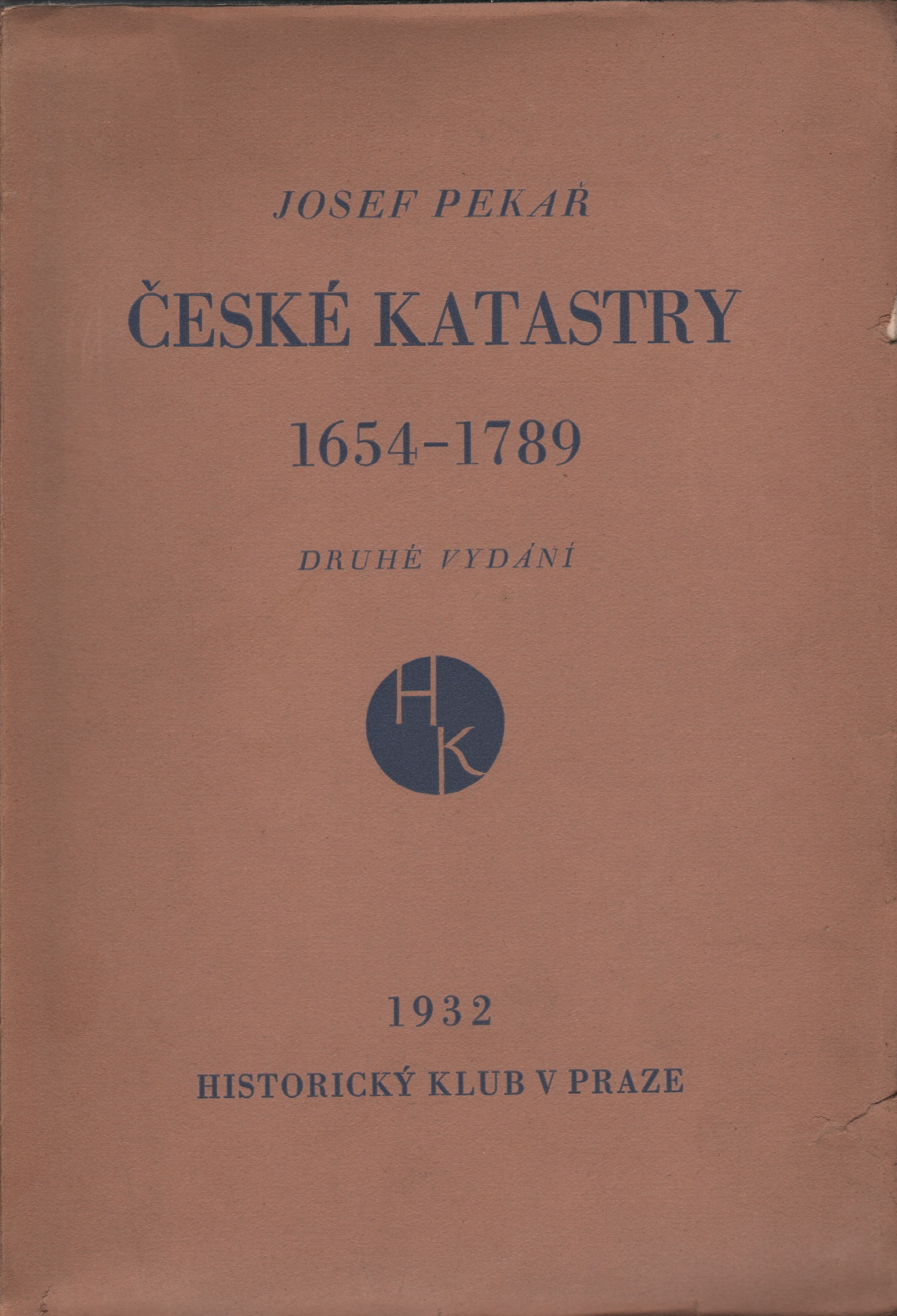 Pekař, Josef - České katastry 1654-1789