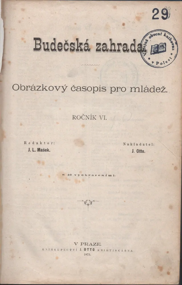 Budečská zahrada 1874-75 - komplet