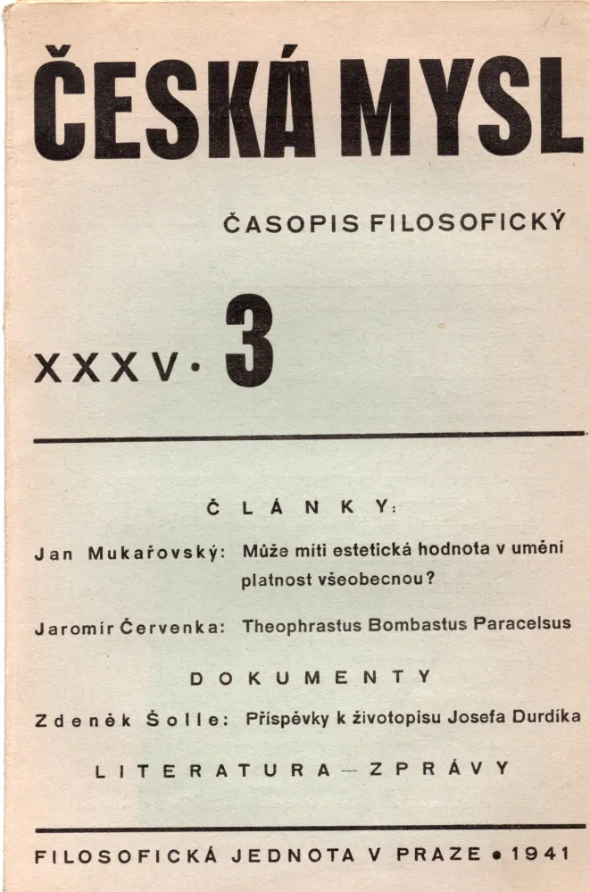 Česká mysl 1941, r. 35 - komplet