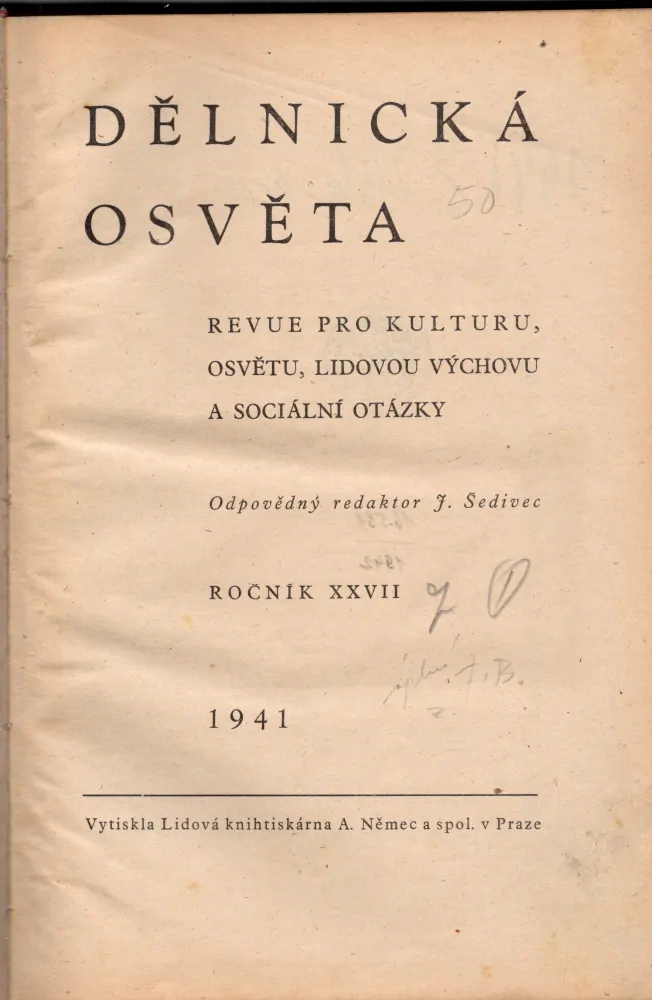 Dělnická osvěta 1941, r. 27 - komplet