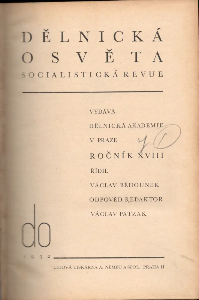 Dělnická osvěta 1932, r. 18 - komplet