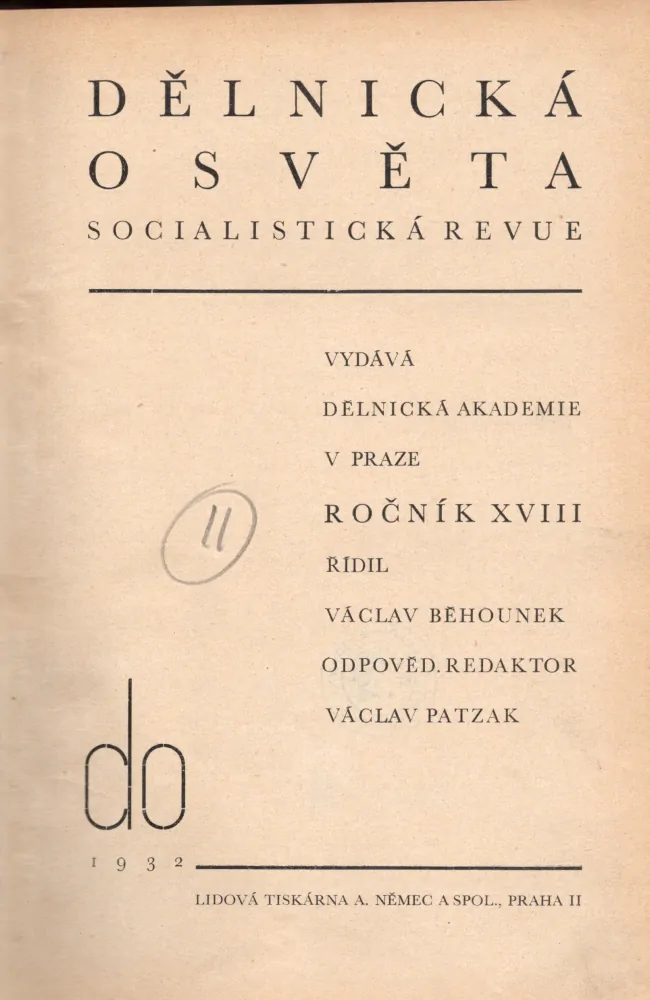 Dělnická osvěta 1932, r. 18 - komplet