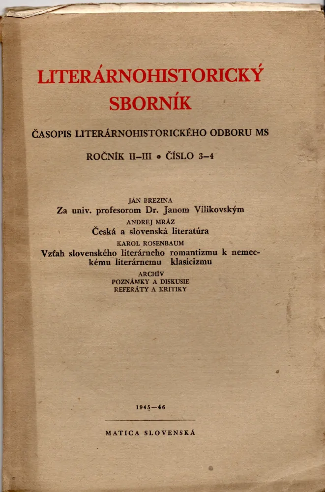 Literárnohistorický sborník 1945-46 - komplet