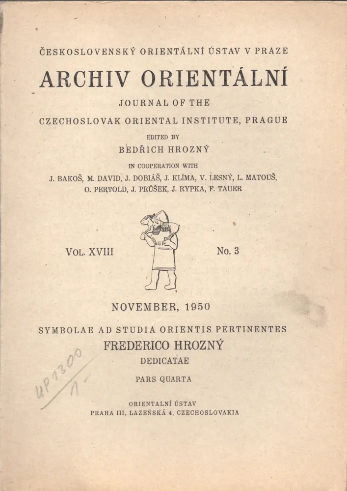 Archiv orientální 1950 r. 18 - komplet