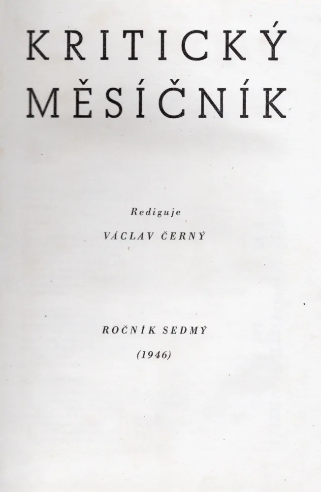 Kritický měsíčník 1946 r. 7 - komplet