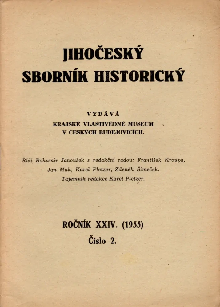 Jihočeský sborník historický 1955 r. 24 - komplet