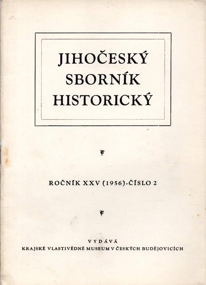 Jihočeský sborník historický 1956 r. 25 - komplet