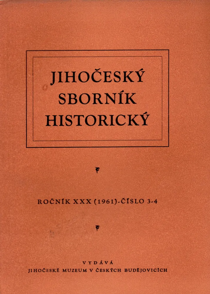 Jihočeský sborník historický 1961 r. 30 - komplet