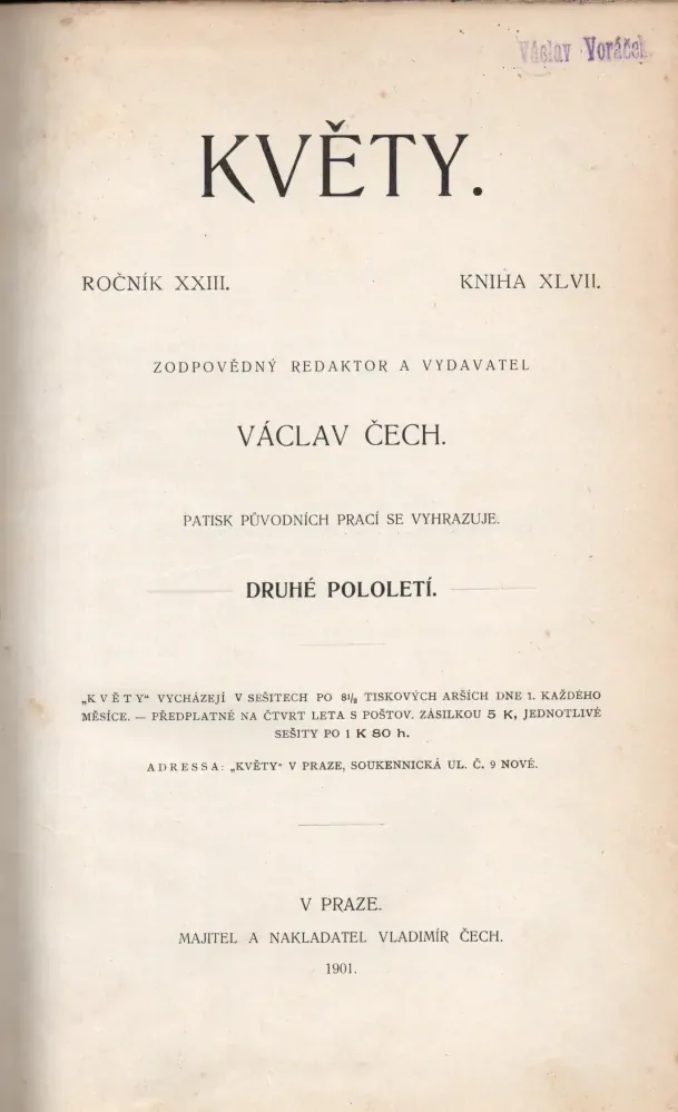 Květy 1901 r. 23 - komplet