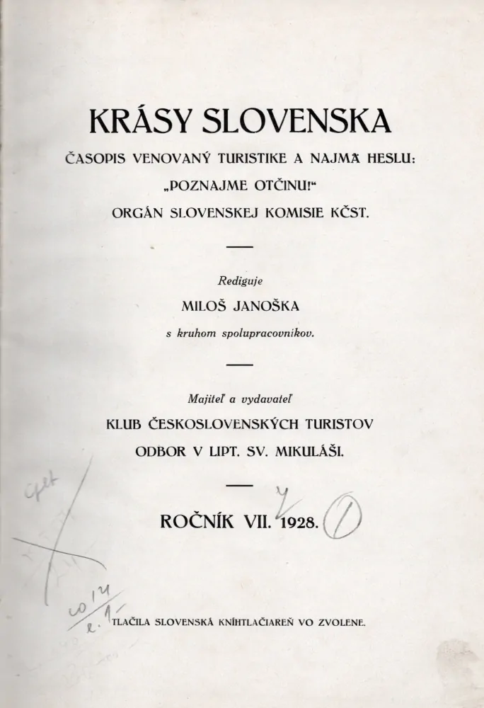 Krásy Slovenska 1928 r. 7 - komplet
