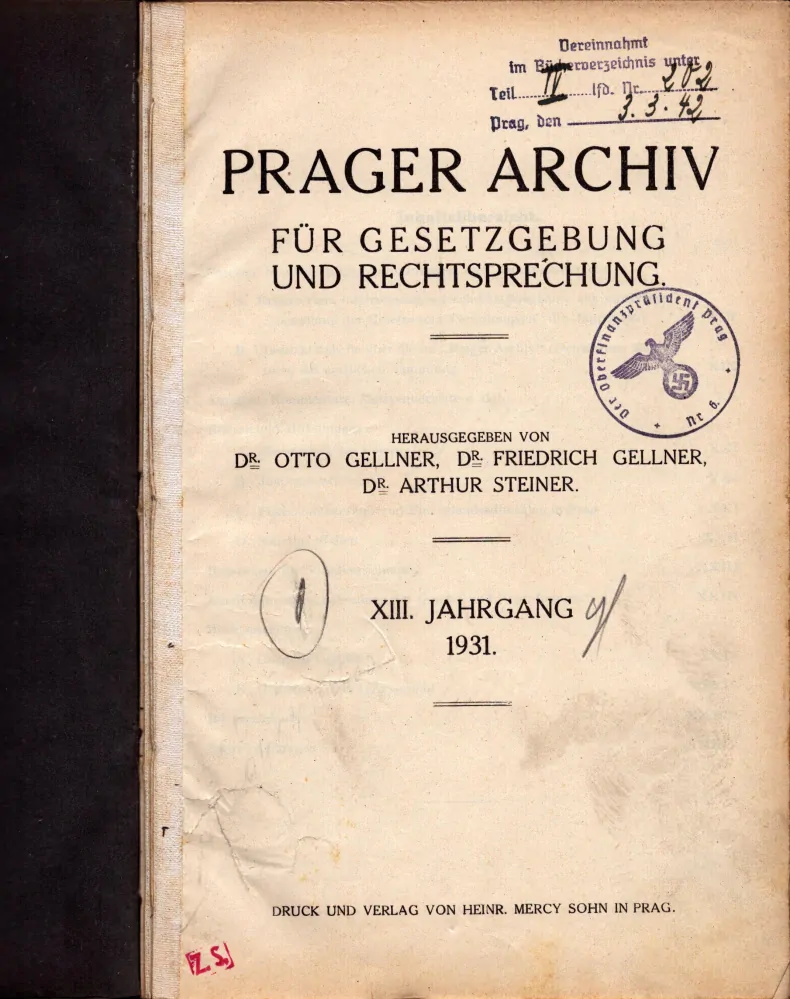 Prager Archiv für Gesetzgebung und Rechtsprechung 1931 - komplet