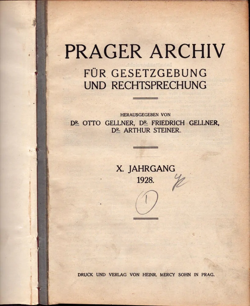 Prager Archiv für Gesetzgebung und Rechtsprechung 1928 - komplet