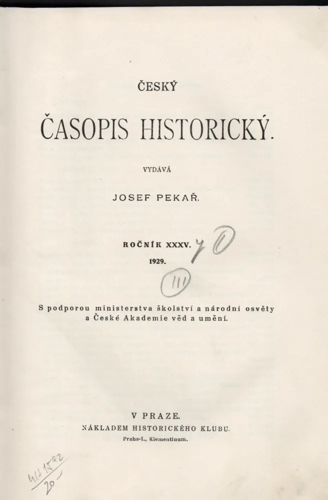 Český časopis historický 1929 r. 35 - komplet