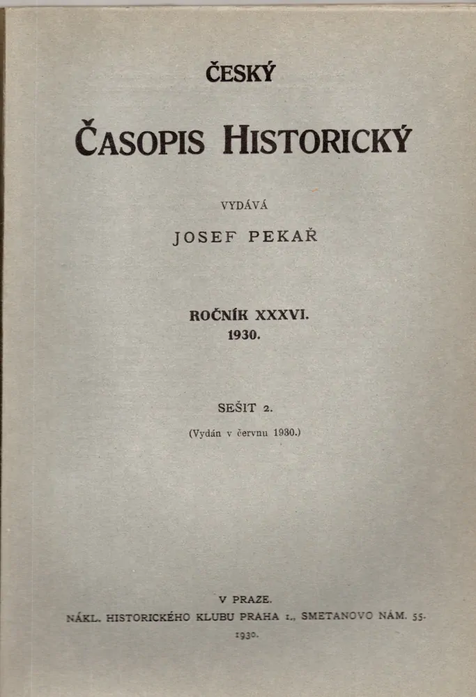 Český časopis historický 1930 r. 36 - komplet