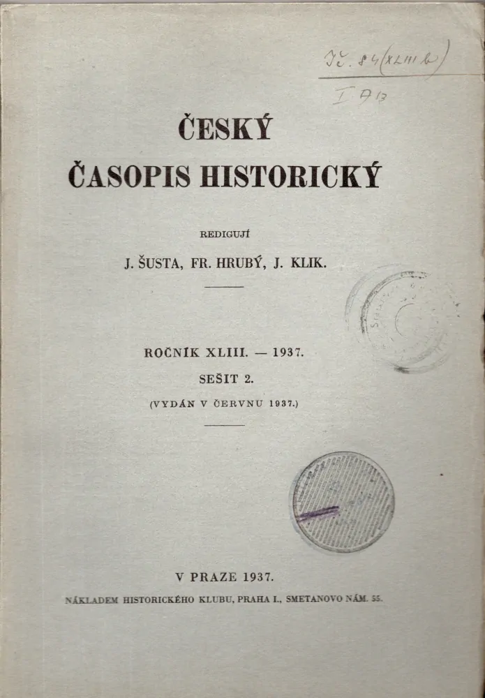Český časopis historický 1937 r. 43 - komplet