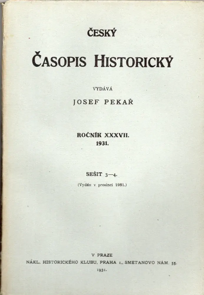 Český časopis historický 1931 r. 37