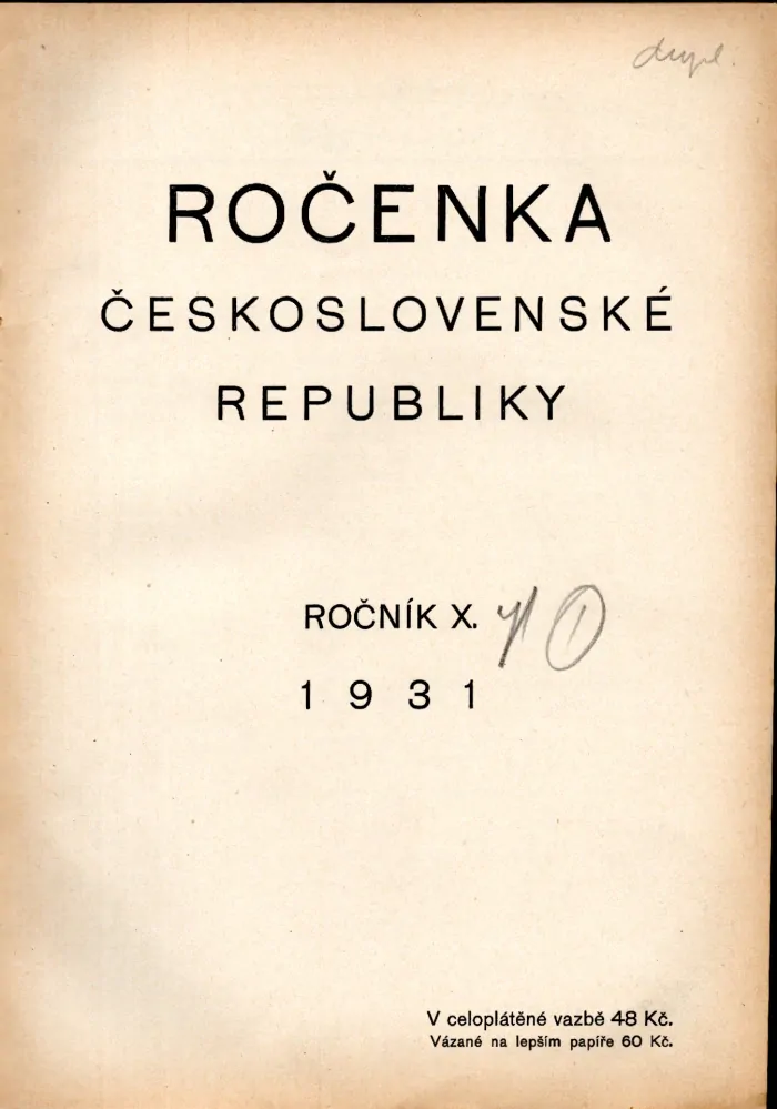 Ročenka Československé republiky 1931