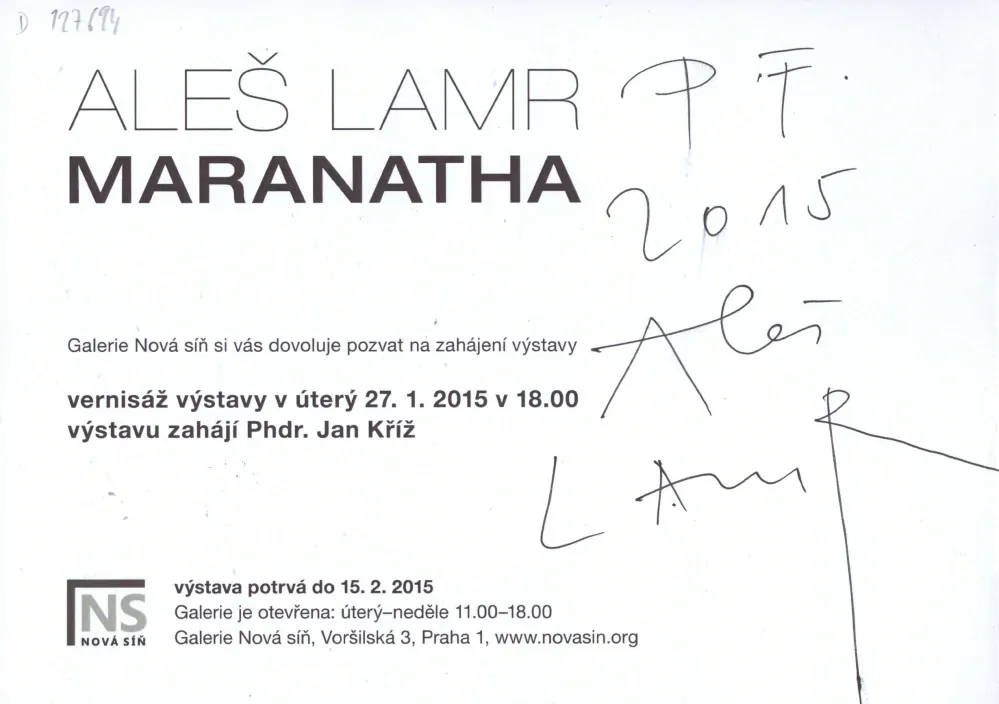 Aleš Lamr: Maranatha (podpis)