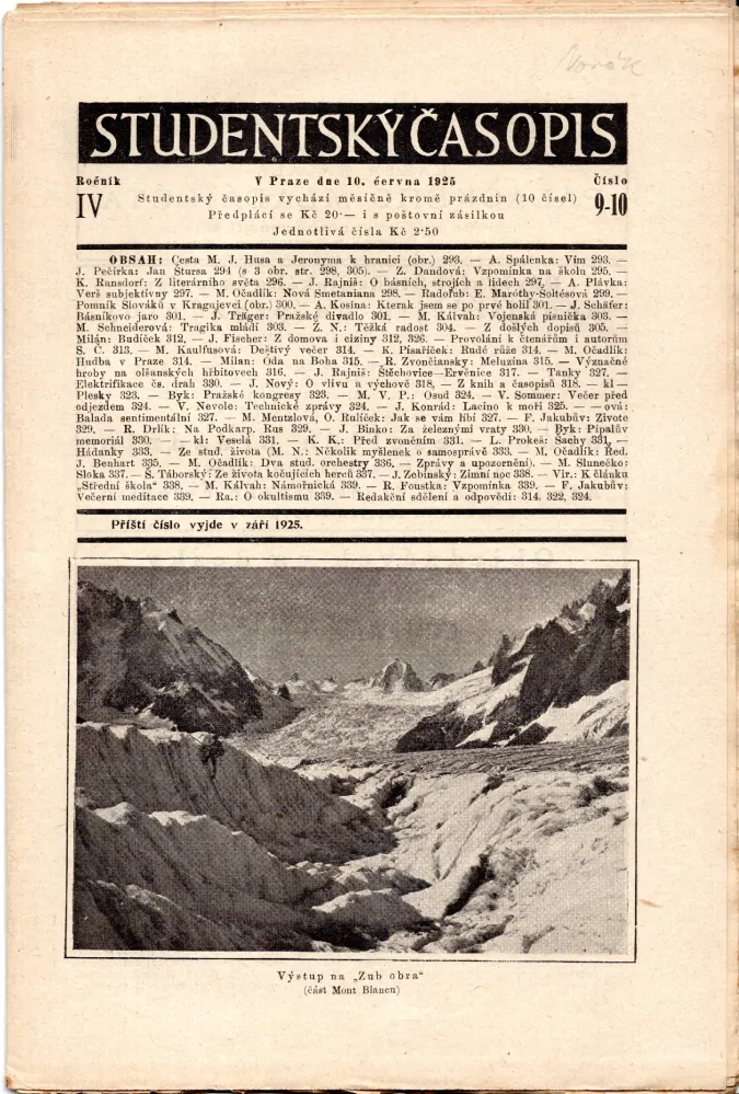 Studentský časopis 1924-25 r. 4 - komplet