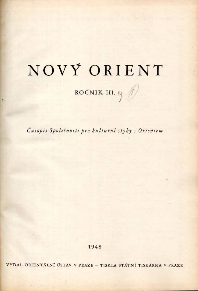 Nový Orient 1948 r. 3 - komplet