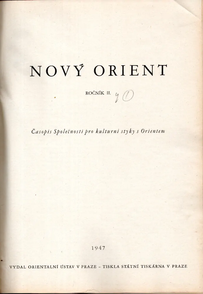 Nový Orient 1947 r. 2 - komplet