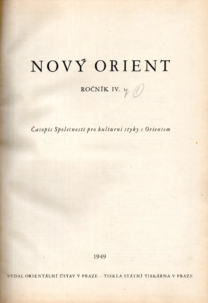 Nový Orient 1949 r. 4 - komplet
