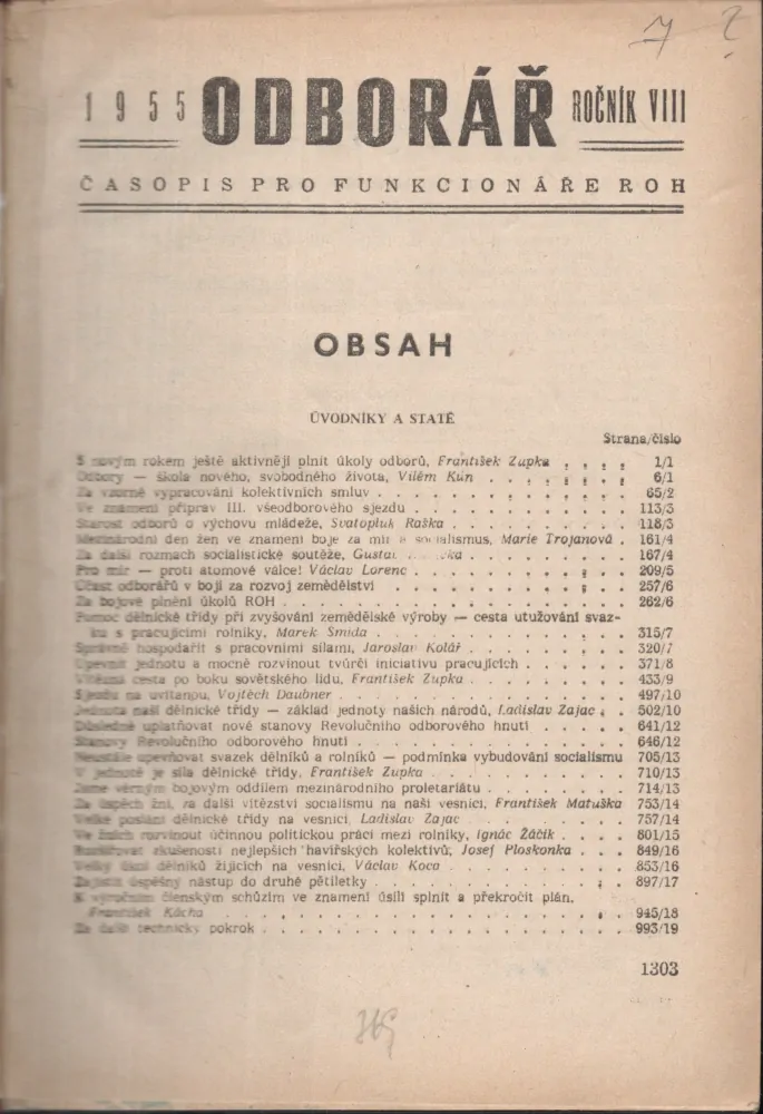 Odborář 1955 r. 8 - první část