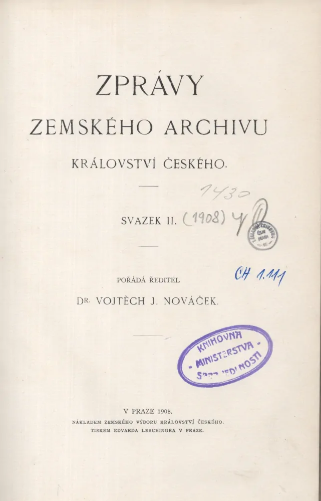 Zprávy Zemského archivu Království českého