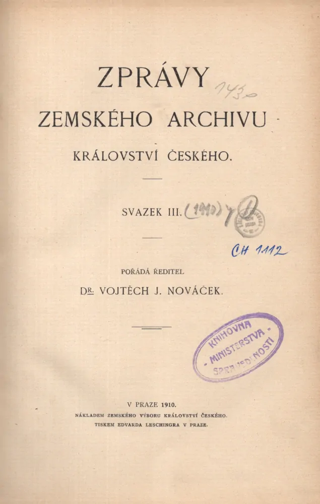 Zprávy Zemského archivu Království českého