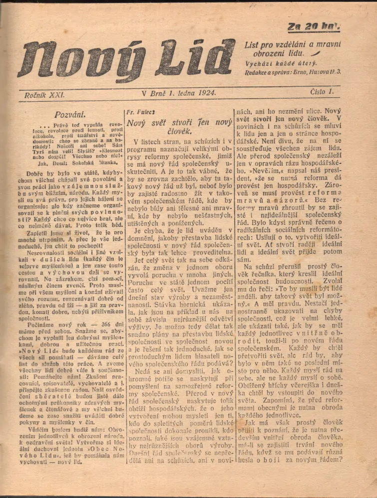 Nový lid 1924 r. 21 - komplet