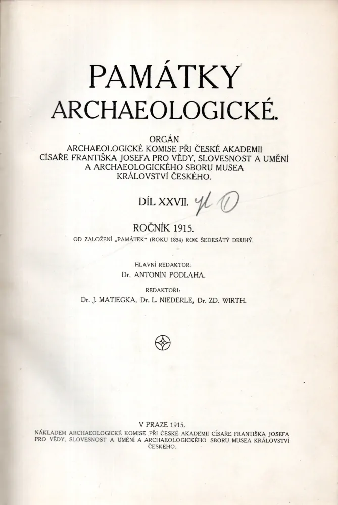 Památky archaeologické 1915 díl 27 - komplet