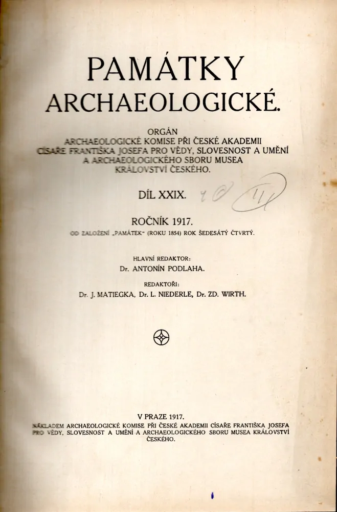 Památky archaeologické 1917 díl 29 - komplet