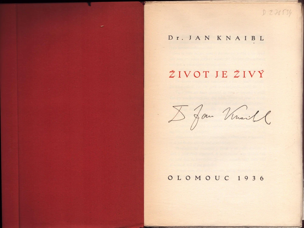 Knaibl, Jan - Život je živý (podpis)