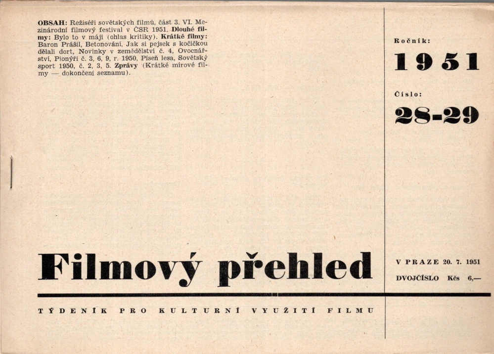 Filmový přehled r. 1951 - komplet
