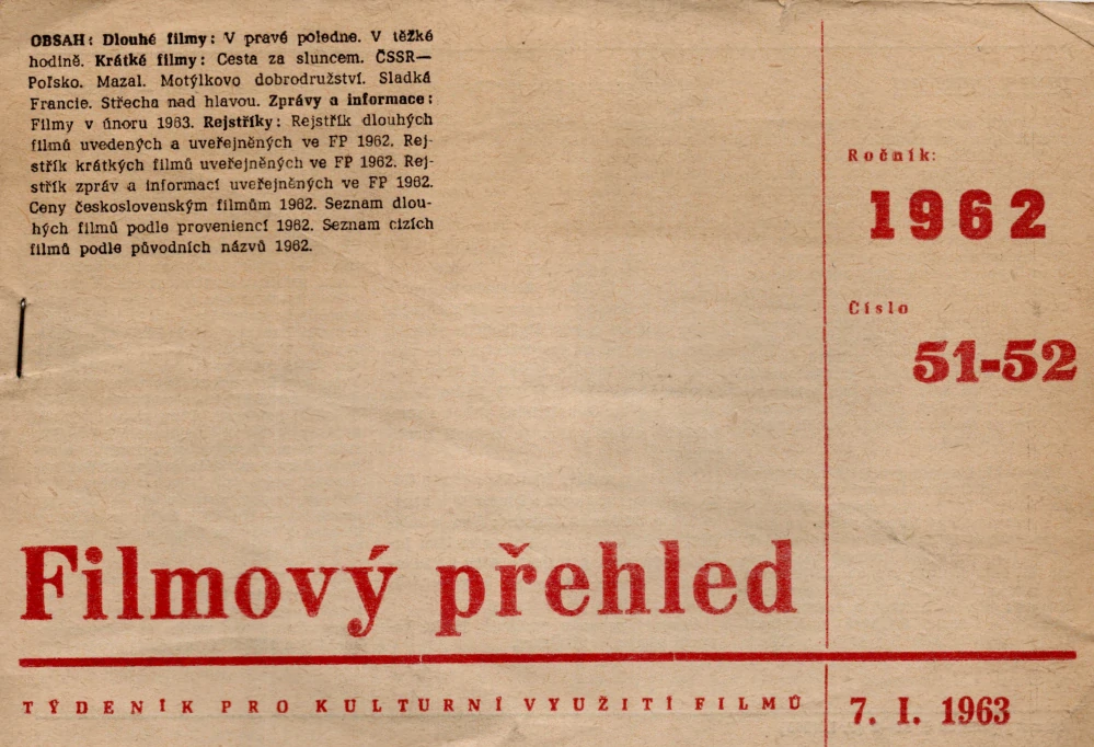 Filmový přehled r. 1962