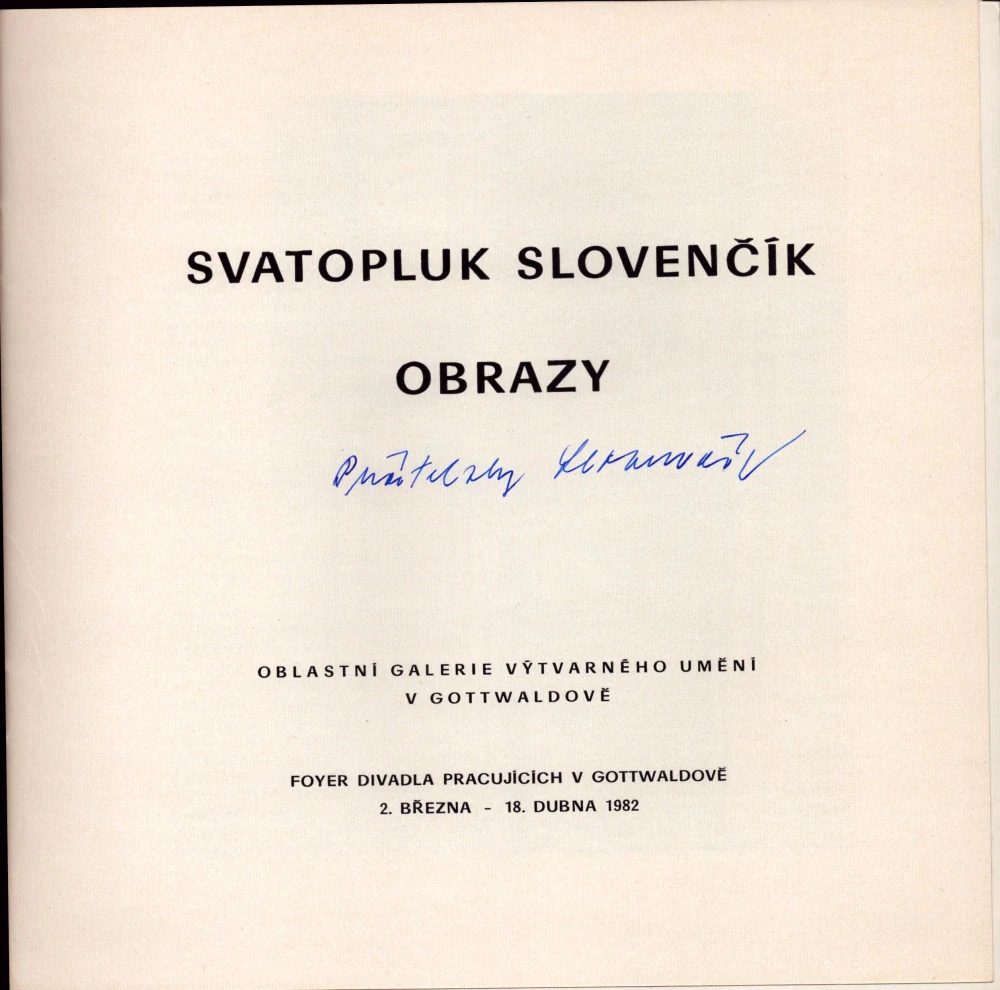 Svatopluk Slovenčík: Obrazy (podpis)