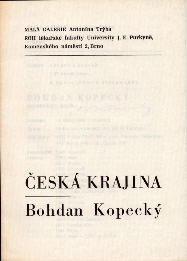 Bohdan Kopecký: Česká krajina (podpis)